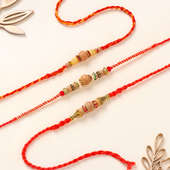 Sandalwood Beaded Rakhi Trio